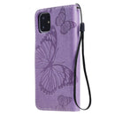 Pressed Printing Butterfly Pattern Horizontal Flip PU Leather Case with Holder & Card Slots & Wallet & Lanyard For iPhone 11(Purple)