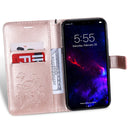 Pressed Printing Butterfly Pattern Horizontal Flip PU Leather Case with Holder & Card Slots & Wallet & Lanyard For iPhone 11(Rose Gold)