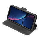 DG.MING Retro Oil Side Horizontal Flip Case with Holder & Card Slots & Wallet for iPhone 11(Black)