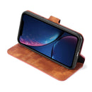 DG.MING Retro Oil Side Horizontal Flip Case with Holder & Card Slots & Wallet for iPhone 11(Brown)