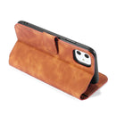 DG.MING Retro Oil Side Horizontal Flip Case with Holder & Card Slots & Wallet for iPhone 11(Brown)