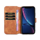 DG.MING Retro Oil Side Horizontal Flip Case with Holder & Card Slots & Wallet for iPhone 11(Brown)