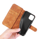 DG.MING Retro Oil Side Horizontal Flip Case with Holder & Card Slots & Wallet for iPhone 11(Brown)