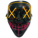 Halloween Festival Party X Face Seam Mouth Two Color LED Luminescence Mask(Yellow Purple)