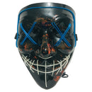 Halloween Festival Party X Face Seam Mouth Two Color LED Luminescence Mask(Blue+Ice Blue)