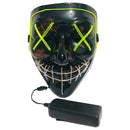 Halloween Festival Party X Face Seam Mouth Two Color LED Luminescence Mask(Green White)