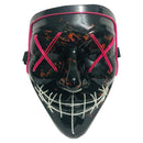 Halloween Festival Party X Face Seam Mouth Two Color LED Luminescence Mask(Purple Blue)