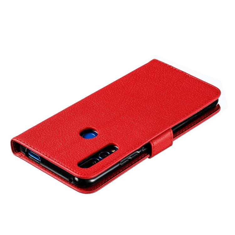 Feather Pattern Litchi Texture Horizontal Flip Leather Case with Wallet & Holder & Card Slots For Huawei P Smart Z / Y9 Prime (2019)(Red)