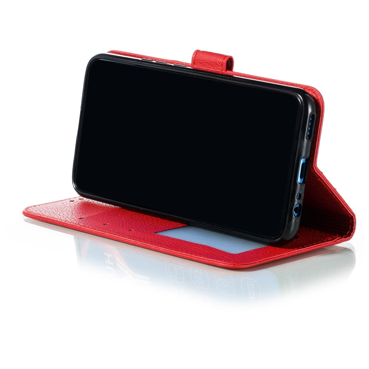 Feather Pattern Litchi Texture Horizontal Flip Leather Case with Wallet & Holder & Card Slots For Huawei P Smart Z / Y9 Prime (2019)(Red)