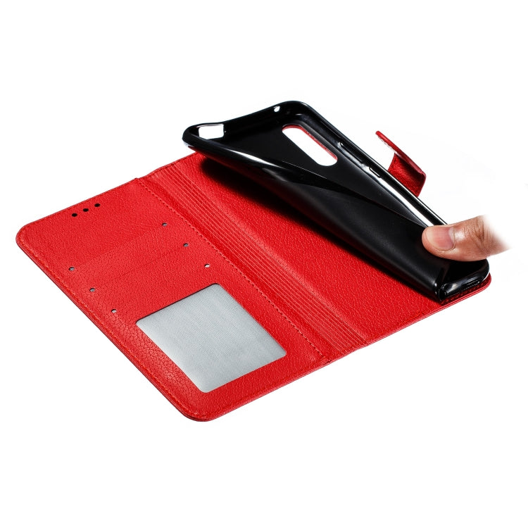 Feather Pattern Litchi Texture Horizontal Flip Leather Case with Wallet & Holder & Card Slots For Huawei P Smart Z / Y9 Prime (2019)(Red)