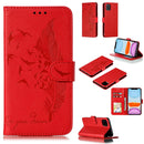 Feather Pattern Litchi Texture Horizontal Flip Leather Case with Wallet & Holder & Card Slots For iPhone 11(Red)