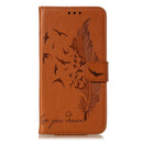 Feather Pattern Litchi Texture Horizontal Flip Leather Case with Wallet & Holder & Card Slots For iPhone 11(Brown)