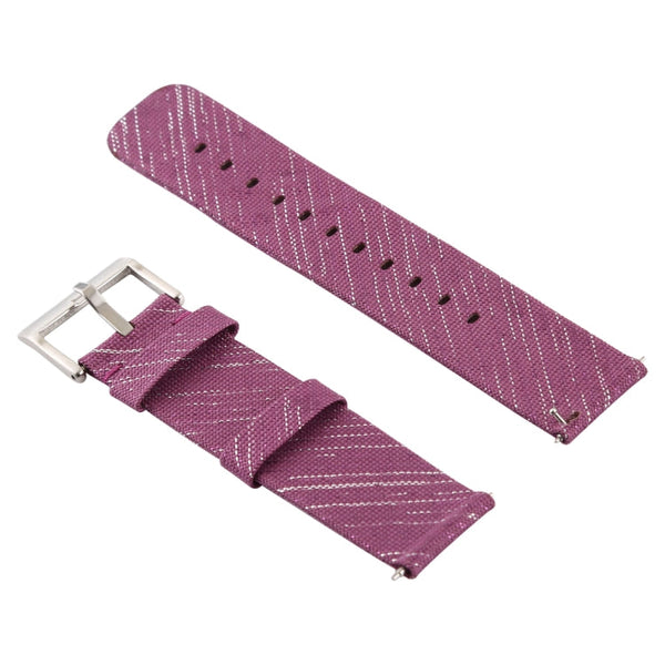 Simple Fashion Canvas Watch Band for Fitbit Versa / Versa 2(Dark Red)