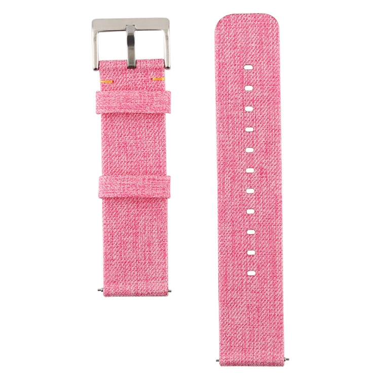Simple Fashion Canvas Watch Band for Fitbit Versa / Versa 2(Pink)