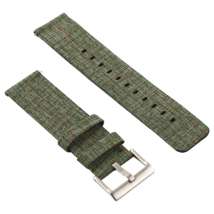 Simple Fashion Canvas Watch Band for Fitbit Versa / Versa 2(Army Green)