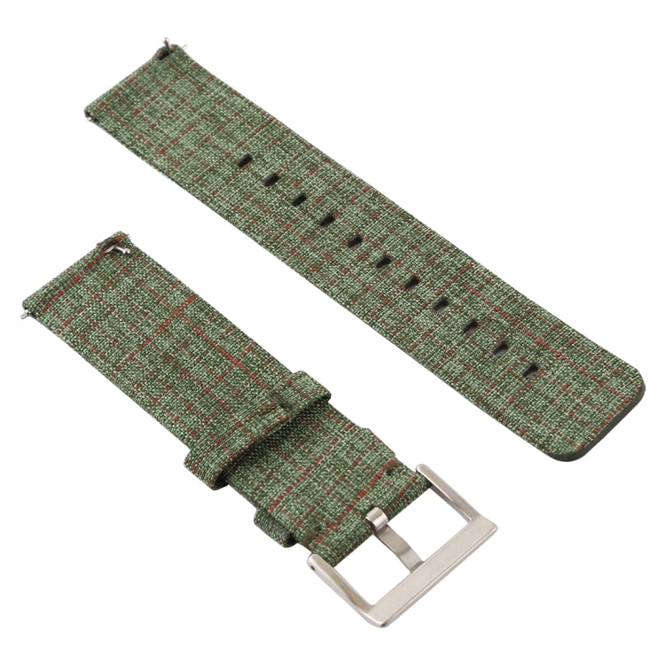Simple Fashion Canvas Watch Band for Fitbit Versa / Versa 2(Army Green)