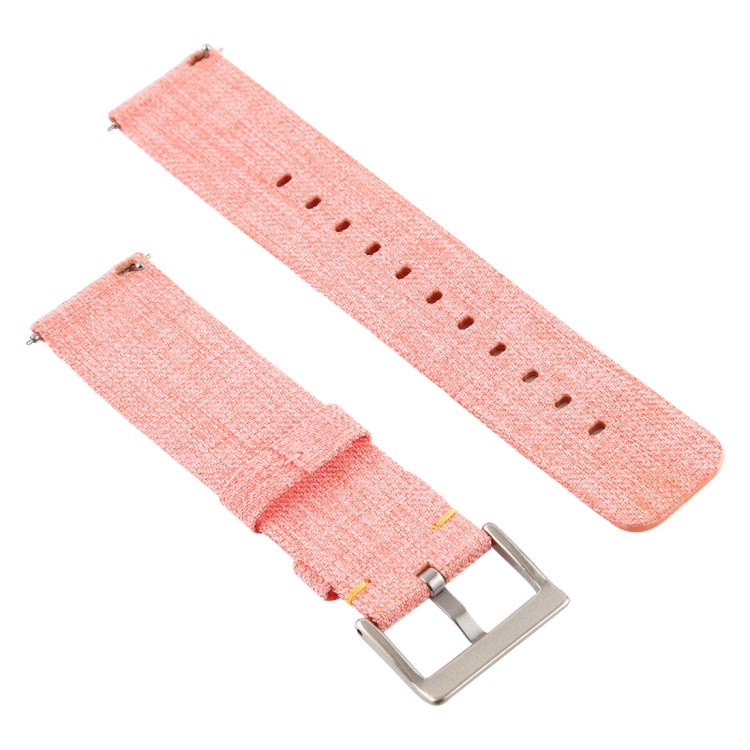 Simple Fashion Canvas Watch Band for Fitbit Versa / Versa 2(Coral)