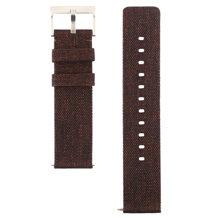 Simple Fashion Canvas Watch Band for Fitbit Versa / Versa 2(Coffee)