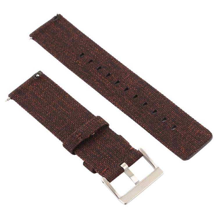 Simple Fashion Canvas Watch Band for Fitbit Versa / Versa 2(Coffee)