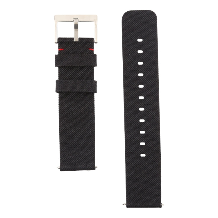 Simple Fashion Canvas Watch Band for Fitbit Versa / Versa 2(Black)