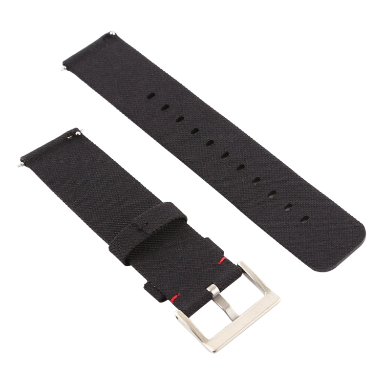 Simple Fashion Canvas Watch Band for Fitbit Versa / Versa 2(Black)
