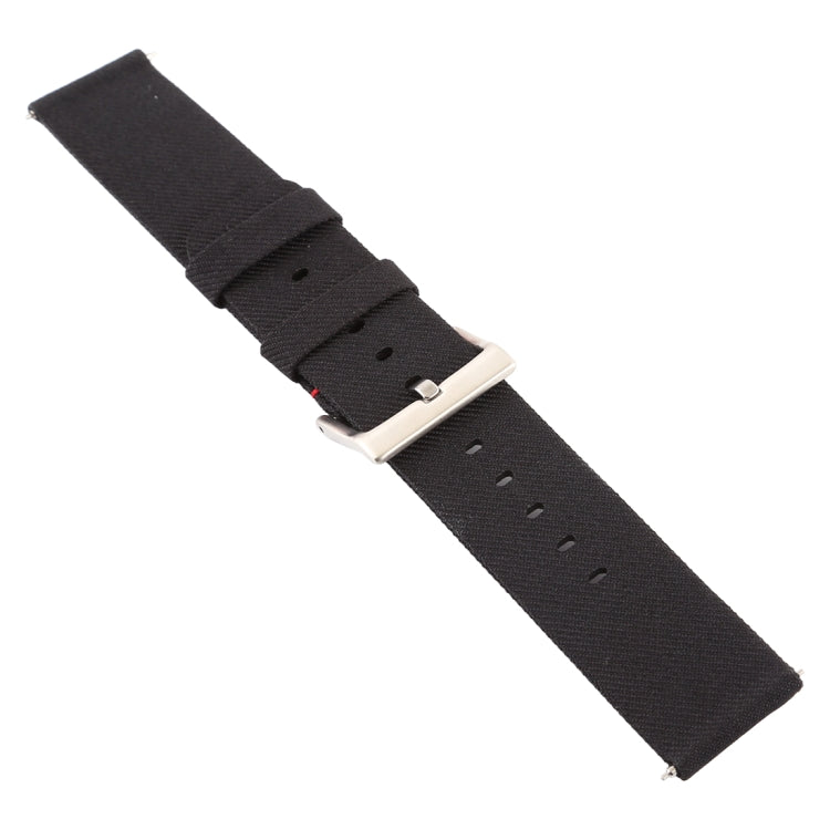 Simple Fashion Canvas Watch Band for Fitbit Versa / Versa 2(Black)