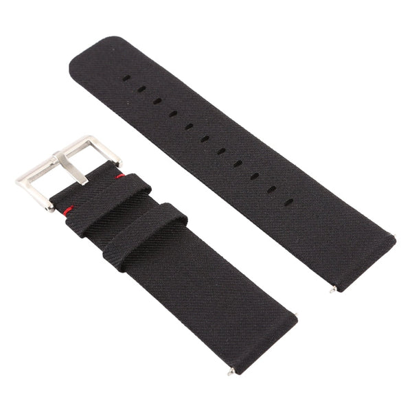 Simple Fashion Canvas Watch Band for Fitbit Versa / Versa 2(Black)