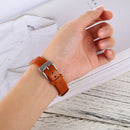 Smart Watch Shiny Leather Watch Band for Fitbit Alta(Orange)
