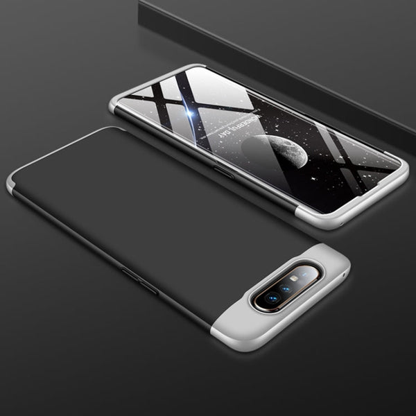 GKK Three Stage Splicing Full Coverage PC Case For Galaxy A80(Black Silver)