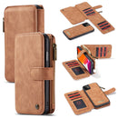 CaseMe-007 Detachable Multifunctional Horizontal Flip Leather Case with Card Slot & Holder & Zipper Wallet & Photo Frame For iPhone 11(Brown)