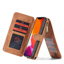 CaseMe-007 Detachable Multifunctional Horizontal Flip Leather Case with Card Slot & Holder & Zipper Wallet & Photo Frame For iPhone 11 Pro Max(Brown)