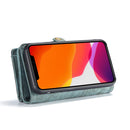 CaseMe-008 Detachable Multifunctional Horizontal Flip Leather Case with Card Slot & Holder & Zipper Wallet & Photo Frame For iPhone 11(Blue)