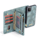 CaseMe-008 Detachable Multifunctional Horizontal Flip Leather Case with Card Slot & Holder & Zipper Wallet & Photo Frame For iPhone 11(Blue)
