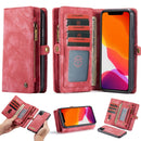 CaseMe-008 Detachable Multifunctional Horizontal Flip Leather Case with Card Slot & Holder & Zipper Wallet & Photo Frame For iPhone 11(Red)