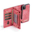 CaseMe-008 Detachable Multifunctional Horizontal Flip Leather Case with Card Slot & Holder & Zipper Wallet & Photo Frame For iPhone 11(Red)