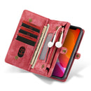CaseMe-008 Detachable Multifunctional Horizontal Flip Leather Case with Card Slot & Holder & Zipper Wallet & Photo Frame For iPhone 11(Red)