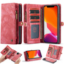 CaseMe-008 Detachable Multifunctional Horizontal Flip Leather Case with Card Slot & Holder & Zipper Wallet & Photo Frame For iPhone 11 Pro Max(Red)