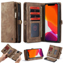 CaseMe-008 Detachable Multifunctional Horizontal Flip Leather Case with Card Slot & Holder & Zipper Wallet & Photo Frame For iPhone 11 Pro Max(Brown)