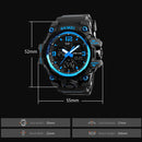 SKMEI 1155B Multifunctional Men Outdoor Sports Noctilucent Waterproof Large Dial Wrist Watch(Red)