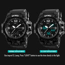 SKMEI 1155B Multifunctional Men Outdoor Sports Noctilucent Waterproof Large Dial Wrist Watch(Red)