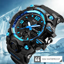 SKMEI 1155B Multifunctional Men Outdoor Sports Noctilucent Waterproof Large Dial Wrist Watch(Red)