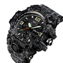 SKMEI 1155B Multifunctional Men Outdoor Sports Noctilucent Waterproof Large Dial Wrist Watch(Grey Black)