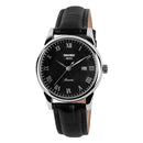SKMEI 9058 Multifunctional Outdoor Fashion Waterproof Silver Shell Quartz Wrist Watch (Women Style Black Face Black Strap)