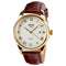 SKMEI 9058 Multifunctional Outdoor Fashion Waterproof Gold Shell Quartz Wrist Watch(Men Style Silver Face Brown Strap)