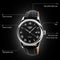 SKMEI 9058 Multifunctional Outdoor Fashion Waterproof Gold Shell Quartz Wrist Watch(Men Style Silver Face Brown Strap)