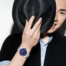SKMEI 9058 Multifunctional Outdoor Fashion Waterproof Steel Strip Quartz Wrist Watch(Men Style Blue)