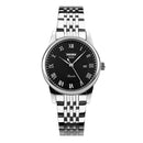 SKMEI 9058 Multifunctional Outdoor Fashion Waterproof Steel Strip Quartz Wrist Watch(Women Style Black)