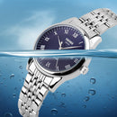 SKMEI 9058 Multifunctional Outdoor Fashion Waterproof Steel Strip Quartz Wrist Watch(Women Style White)