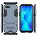 For OPPO A1k / Realme C2 Shockproof PC + TPU Protective Case with Invisible Holder(Navy Blue)