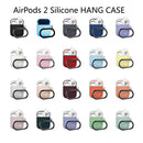Anti-fall Silicone Charging Box Protective Case with Carabiner for AirPods 2(Sky Blue)